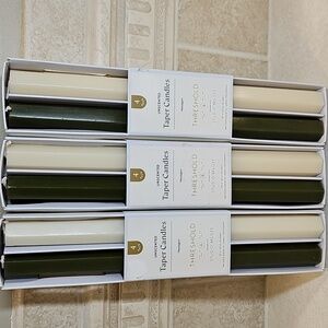 New Threshold Studio McGee Olive & Cream Unscented Taper Candles (3Sets)
